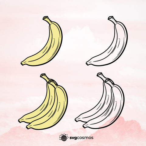 banana SVG, banana PNG, banana clipart, banana silhouette, banana vector, banana cricut, banana cut file, fruit svg, fruit png, fruit cricut, banana png- svgcosmos