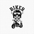 Biker dog vector with 