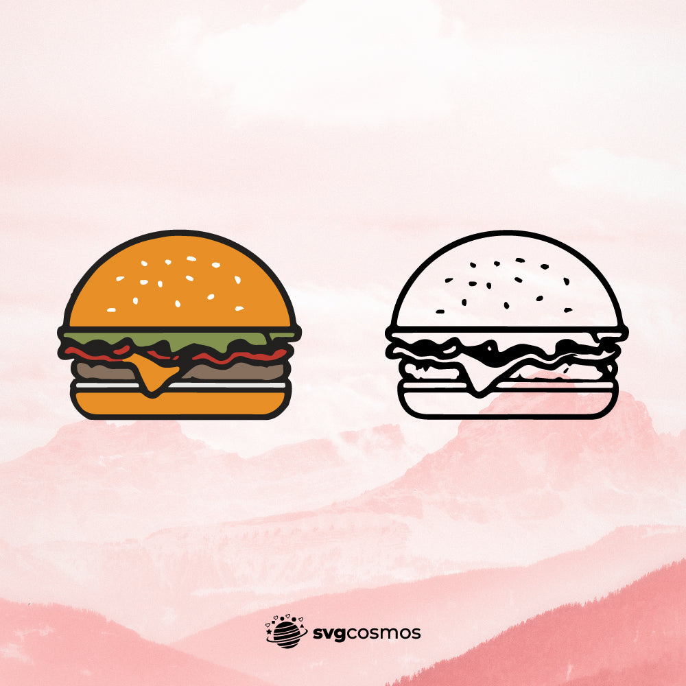 Burger SVG, Burger PNG, Burger clipart, Burger silhouette, Burger vector, Burger cricut, Burger cut file, hamBurger  svg, Burger icon - svgcosmos