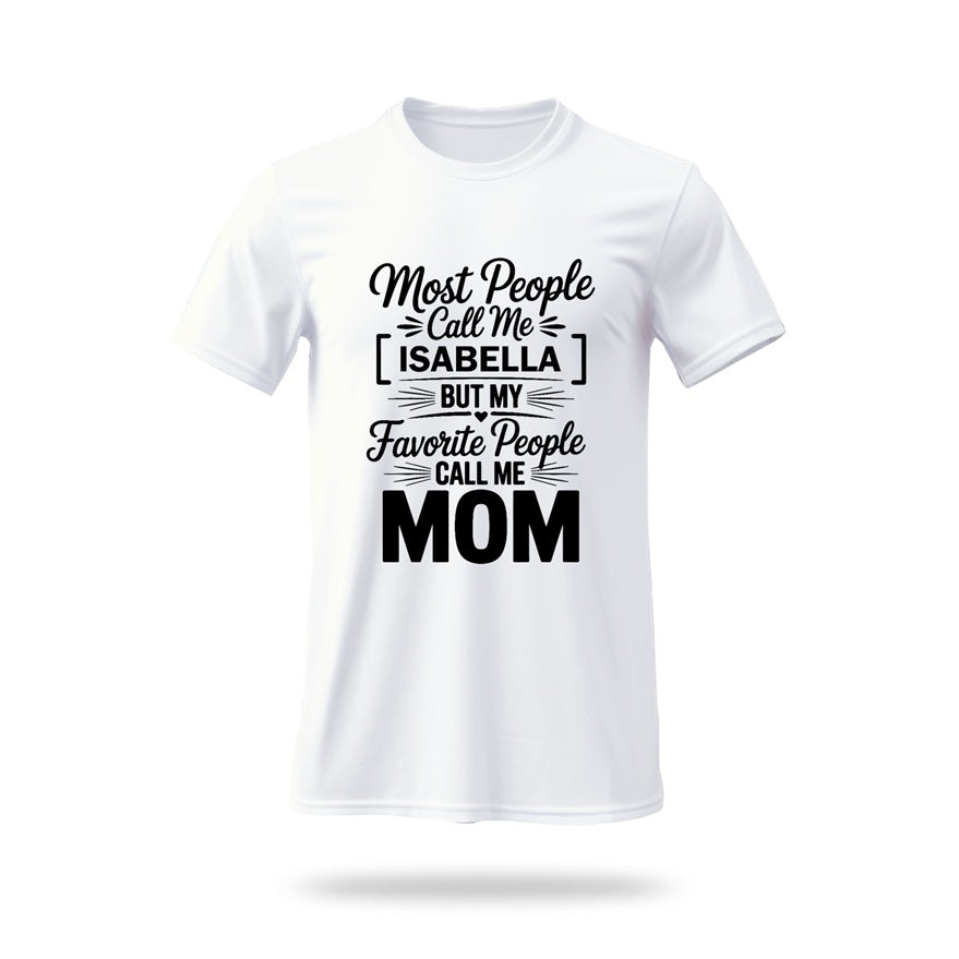 Vector design with text "Most People Call Me [Your Name] But My Favorite People Call Me Mom" in black on a grid background for mom crafting - svgcosmos