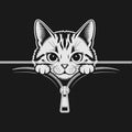Cute cat behind a zipper svg, Cute cat shirt design, Cute cat Clipart, Cute cat Silhouette, cat Cut File, Cute cat Svg, instant download - svgcosmos