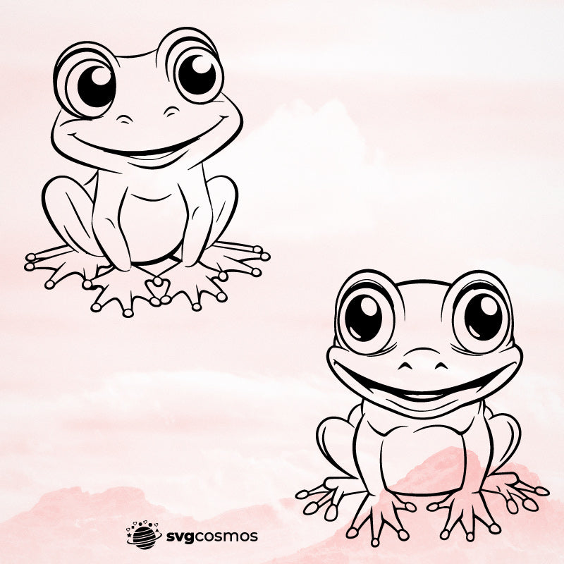 Cute Frog SVG, Cute Frog PNG, Cute Frog clipart, Frog svg, Cute Frog vector, Cute Frog cricut, Cute Frog cut file, cute frog outline - svgcosmos