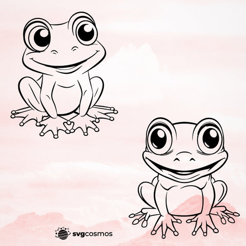 Cute Frog SVG, Cute Frog PNG, Cute Frog clipart, Frog svg, Cute Frog vector, Cute Frog cricut, Cute Frog cut file, cute frog outline - svgcosmos