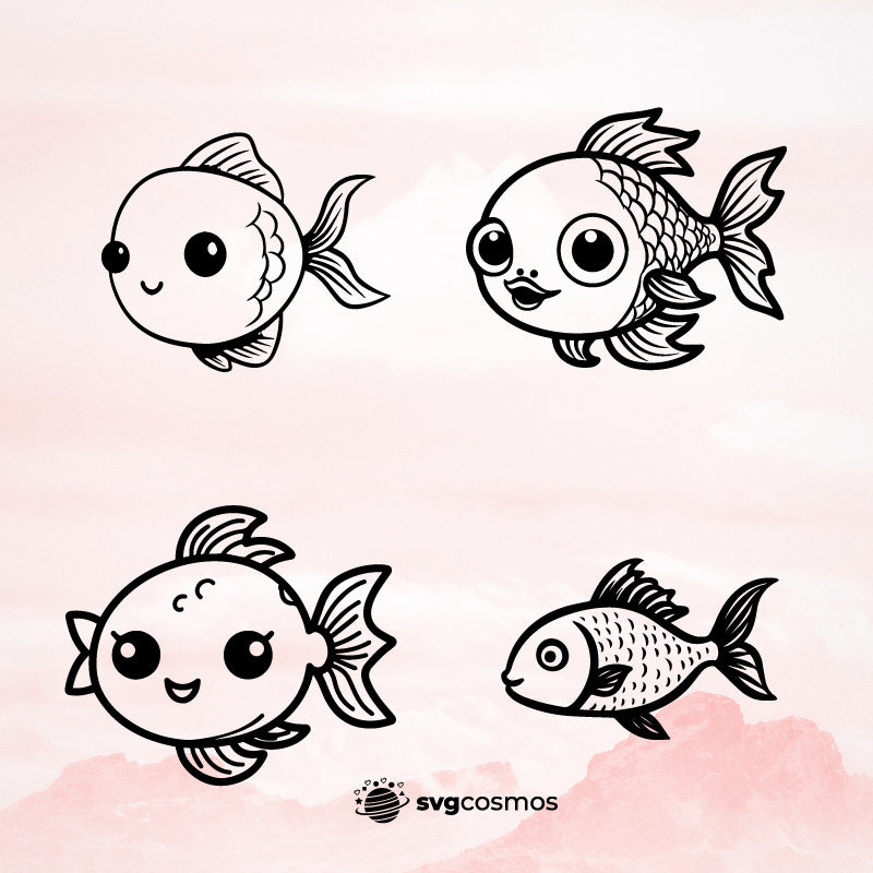 Cute Kawaii Fish vector svg cricut – svgcosmos