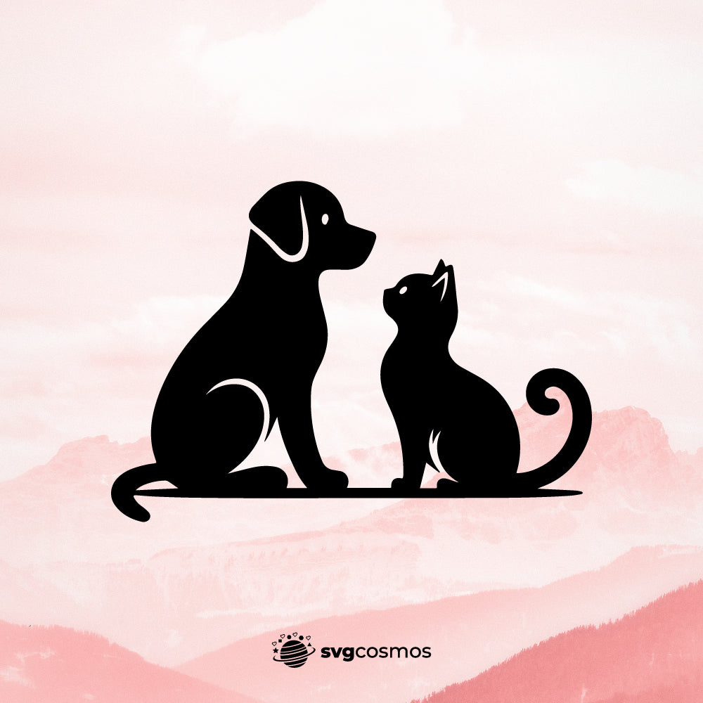 Dog and Cat SVG, Dog and Cat PNG, Dog and Cat svg, Dog and Catcricut, Dog and Cat clipart, Dog and Cat vector, catdog svg, catdog cricut, cat dog silhouette, dog svg, cat svg, cut file, eps, dxf, png, Instant 