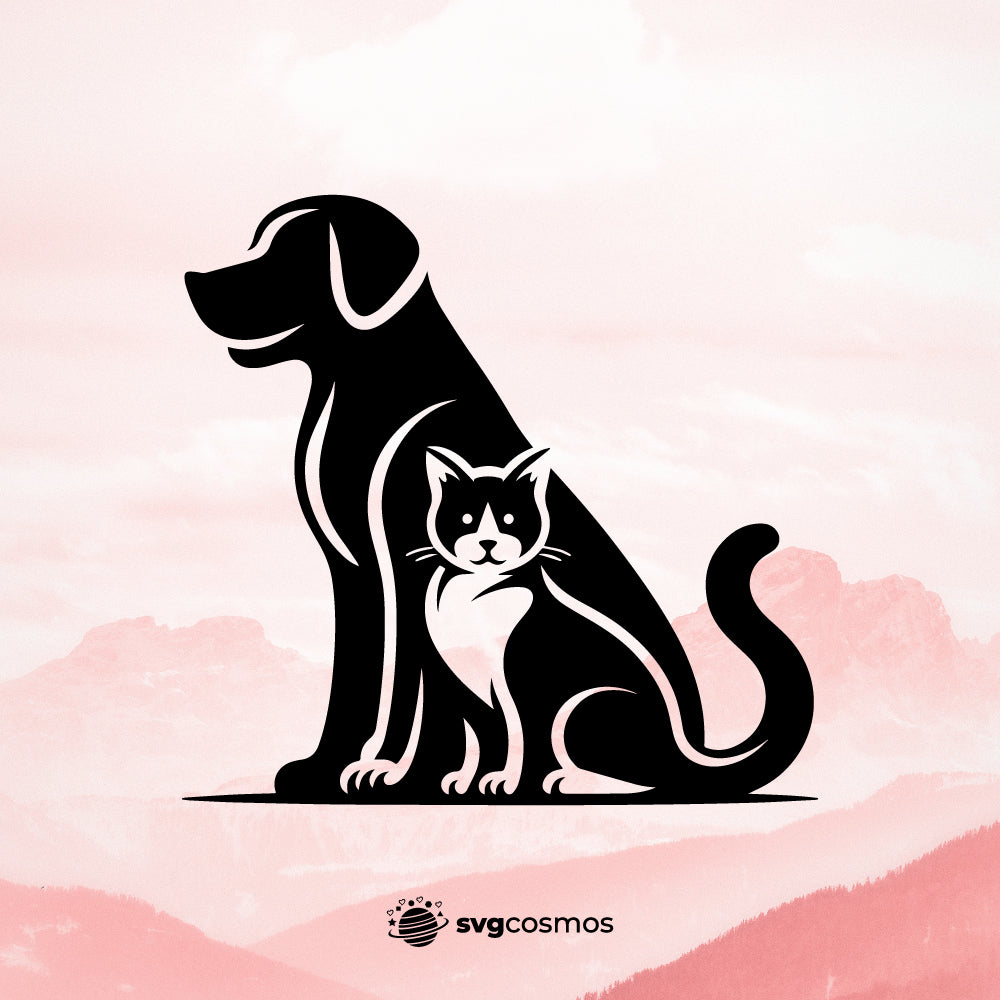 Dog and Cat SVG, Dog and Cat PNG, Dog and Cat svg, Dog and Catcricut, Dog and Cat clipart, Dog and Cat vector, catdog svg, catdog cricut, cat dog silhouette, dog svg, cat svg, cut file, eps, dxf, png, Instant 