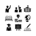 Education icons svg, Education set png, Education symbol vector, Education clipart, Education cricut, Education silhouette, Education cut file, Education svg, instant download - svgcosmos