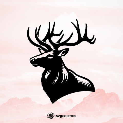 Elk SVG, Elk PNG, Elk clipart, Elk silhouette, Elk vector, Elk cricut, Elk cut file, Elk png, Elk svg, Elk head svg- svgcosmos