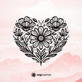Heart made from flower svg, Flower heart svg, Floral heart svg, flower svg, Floral svg, Heart svg, Flower clipart - svgcosmos