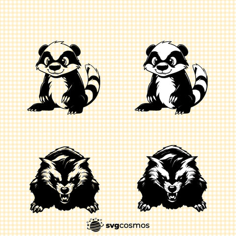 Honey badger SVG, Honey badger PNG, Honey badger clipart, Honey badger silhouette, Honey badger vector, Honey badger cricut, Honey badger cut file, Honey badger png, cute Honey badger svg, Honey badger toddler svg- svgcosmos