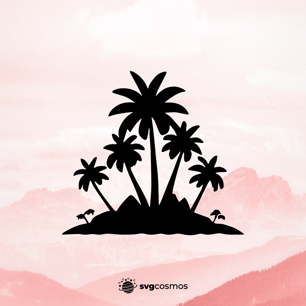 Palm Tree svg, Palm Tree png, Palm Tree silhouette, Palm Tree clipart, Palm Tree vector, Palm Tree cricut, Palm Tree svg files for cricut, Palm Tree cut file,&nbsp;island svg, island png, island vector, island cricut, island clipart - svgcosmos