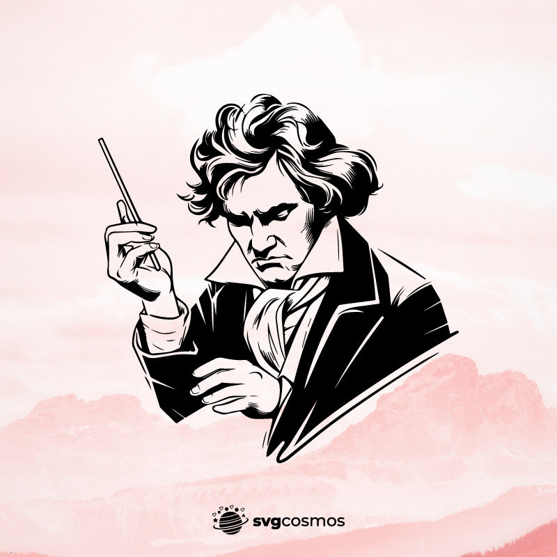Beethoven SVG, Beethoven PNG, Beethoven clipart, Beethoven silhouette, Beethoven vector, Beethoven cricut, Beethoven cut file, Beethoven png, Ludwig van Beethoven svg- svgcosmos