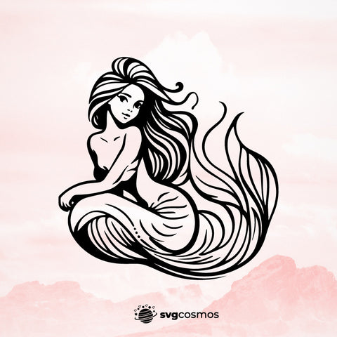 Mermaid SVG, Mermaid PNG, Mermaid clipart, Mermaid silhouette, Mermaid vector, Mermaid cricut, Mermaid cut file, Mermaid png, Mermaid tail svg, Mermaid hair svg- svgcosmos