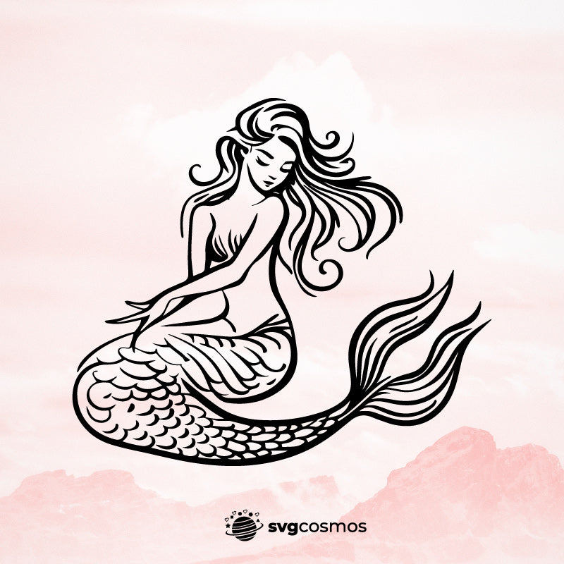 Mermaid SVG, Mermaid PNG, Mermaid clipart, Mermaid silhouette, Mermaid vector, Mermaid cricut, Mermaid cut file, Mermaid png, Mermaid tail svg, Mermaid hair svg- svgcosmos