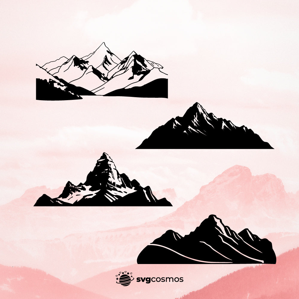 Mountain svg, Mountain png, Mountain silhouette, Mountain clipart, Mountain vector, Mountain cricut, Mountain svg files for cricut, Mountain cut file, Mountain bundle svg, snowy Mountain svg - svgcosmos