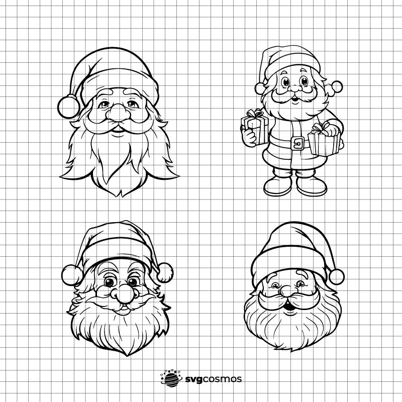 Santa claus SVG, Santa claus PNG, Santa claus clipart, Santa claus silhouette, Santa claus vector, Santa claus cricut, Santa claus cut file, santa head svg, santa face svg, christmas svg, santa claus png, christmas png - svgcosmos