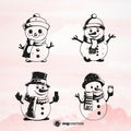 snowman  SVG, snowman  PNG, snowman  clipart, snowman  silhouette, snowman  vector, snowman  cricut, snowman  cut file, snowman png, Christmas svg, holiday svg- svgcosmos