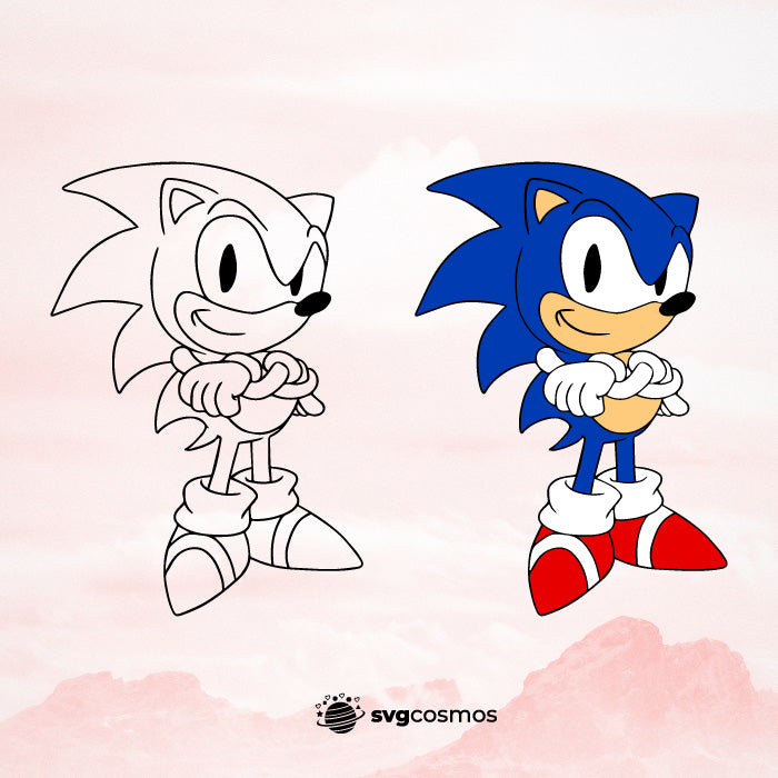Sonic outline, sonic svg, Sonic cricut, Sonic vector, Sonic png, sonic clipart - svgcosmos