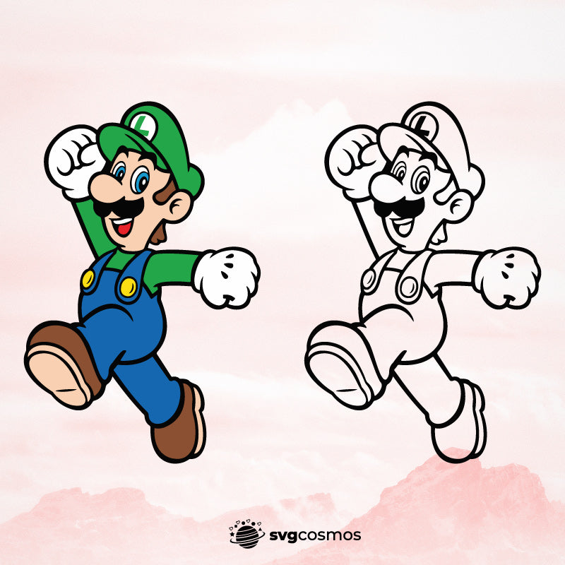 Super Mario Luigi vector svg cricut – svgcosmos