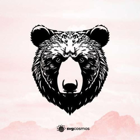 Bear head svg tattoo cricut - svgcosmos