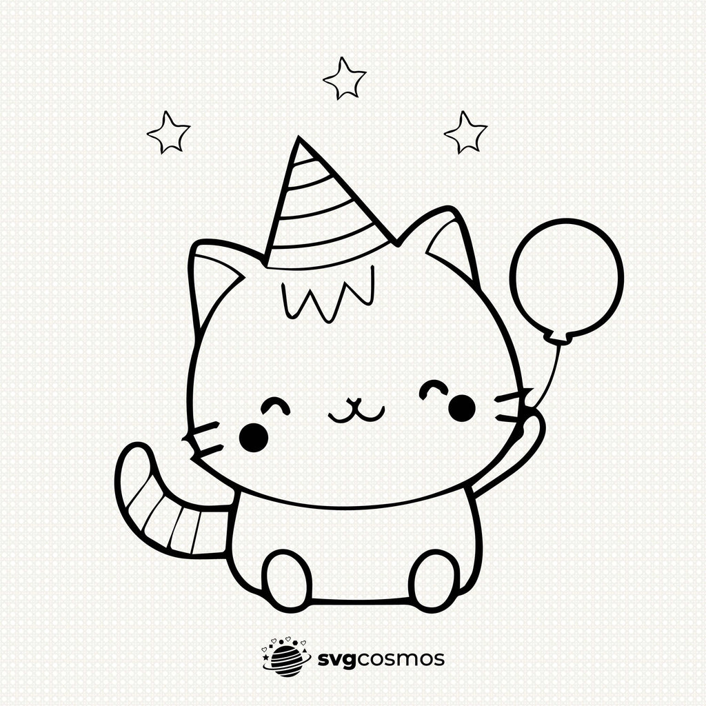 Birthday Cat svg clipart - svgcosmos