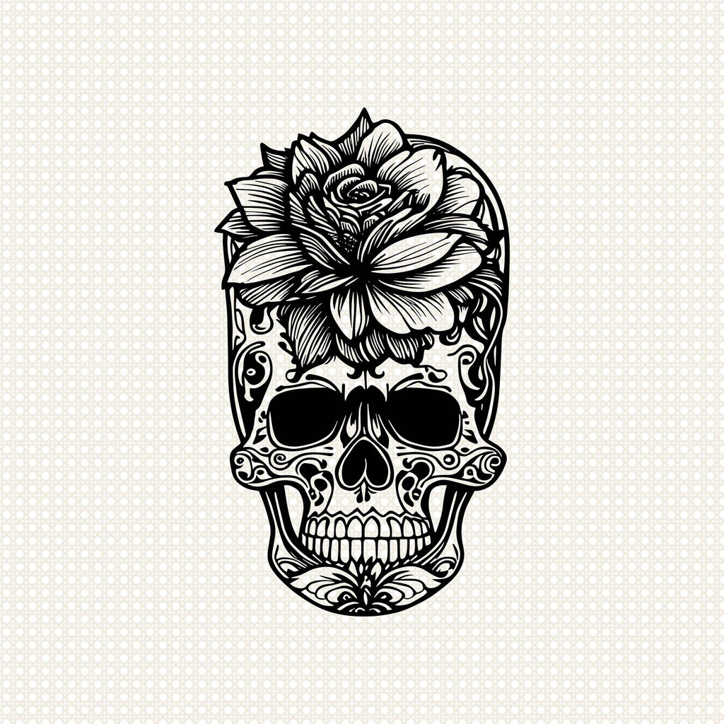 Floral Skull svg, clipart - svgcosmos