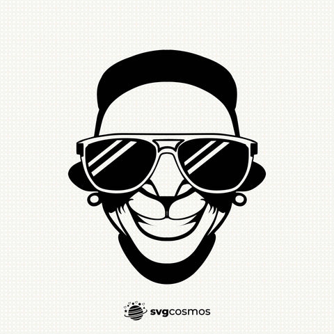 Funny Cool Face with Glasses svg, Glasses Silhouette, Funny Face png, Cool Face clipart - svgcosmos