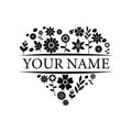 Heart flower custom split svg - svgcosmos