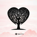Heart tree svg tattoo cricut design - svgcosmos