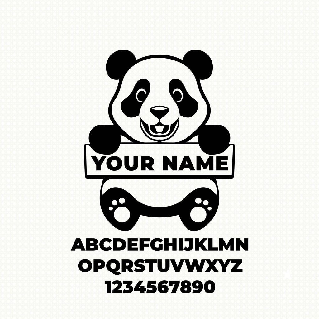 Panda monogram svg - svgcosmos