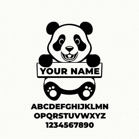 Panda monogram svg - svgcosmos