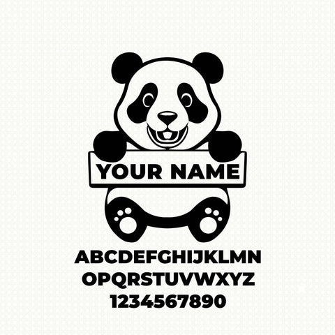Panda monogram svg – svgcosmos